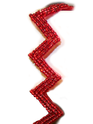 Pärlband ZIGZAG rött
