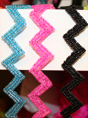 Pärlband ZIGZAG rosa