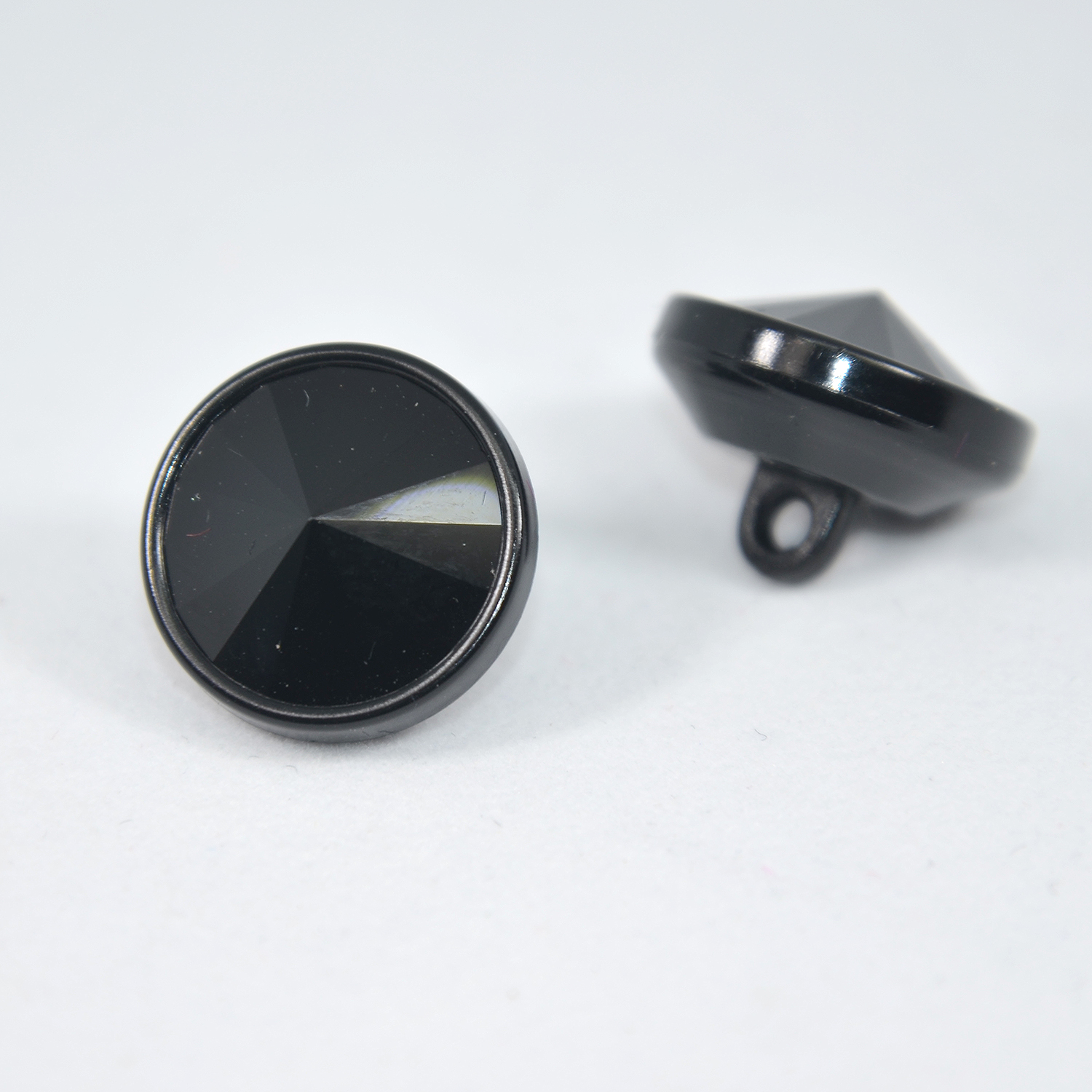 Swarovskiknapp Svart, 15 mm