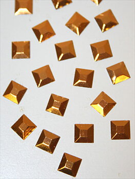 FYRKANTER- guld,  5 mm, 100 st