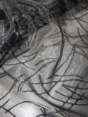 GLITTERORGANZA - svart/lines
