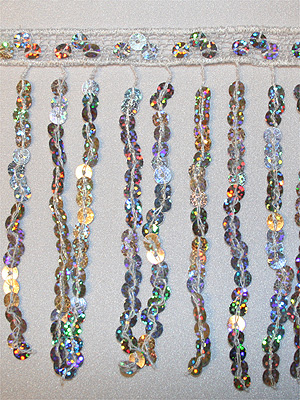 PALJETTFRANS - silver 15 cm