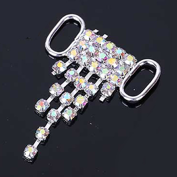 Bikini-BH Connector "hänge" Crystal AB/silver - 2