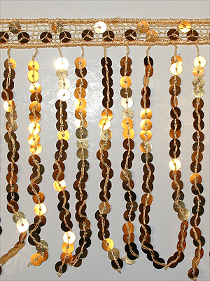 PALJETTFRANS - guld/metallic 15 cm