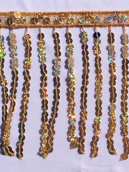 PALJETTFRANS - guld 15 cm