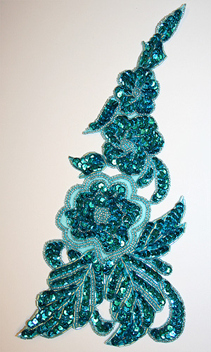BLOMRANKA  - turkos, 30x13 cm