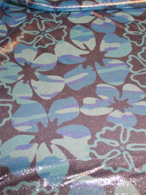 METALLICMESH blåblommor/silver