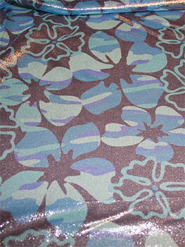 METALLICMESH blåblommor/silver