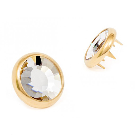 TRYCKKNAPP Guld/Crystal