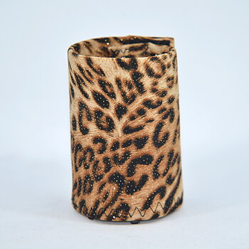 HAIRCUFF - LEOPARD med guldglitter 8 cm