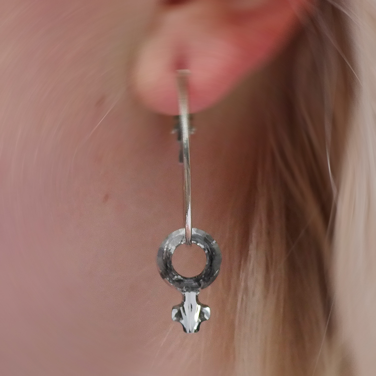 GIRLPOWER - Silver Night /örhängen 18 mm - 3
