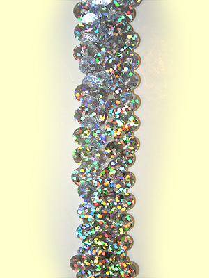 PALJETTBAND - silver 2 cm holo