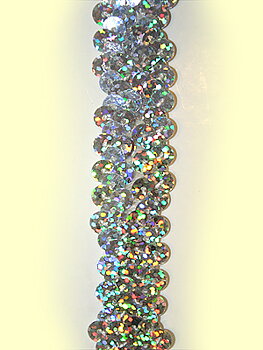 PALJETTBAND - silver 2 cm holo