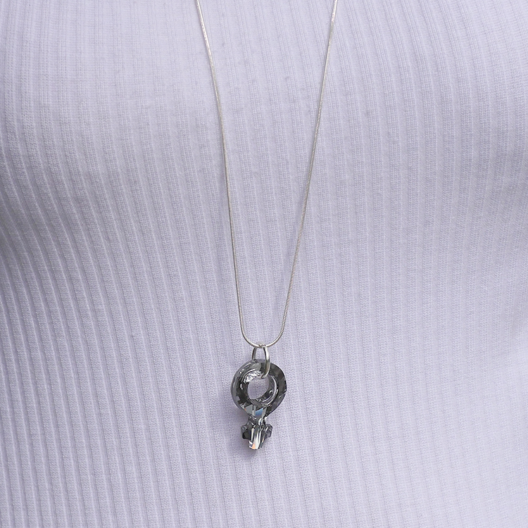 GIRLPOWER - Silver Night/halsband 30 mm - 3