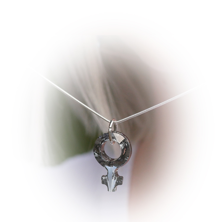 GIRLPOWER - Silver Night/halsband 18 mm