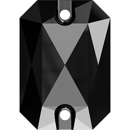 3252 EMERALD CUT Jet 20x14 mm - 2
