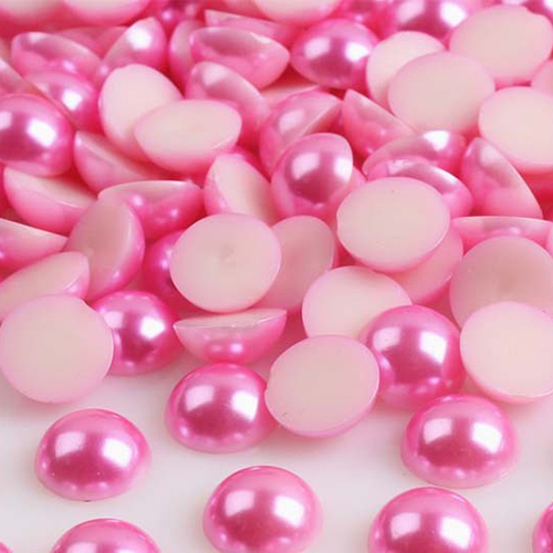 HALVPÄRLA - rosa 6 mm