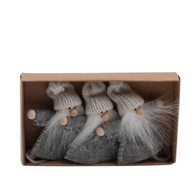 JULGRANSDEKORATION - TOMTE 3-PACK/GRÅ