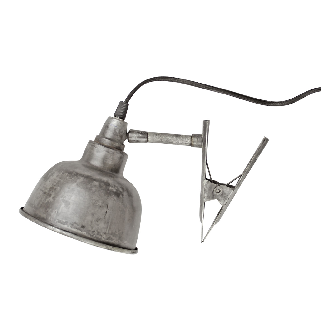 KLÄMSPOTLAMPA - ANTIK SILVER