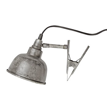 KLÄMSPOTLAMPA - ANTIK SILVER