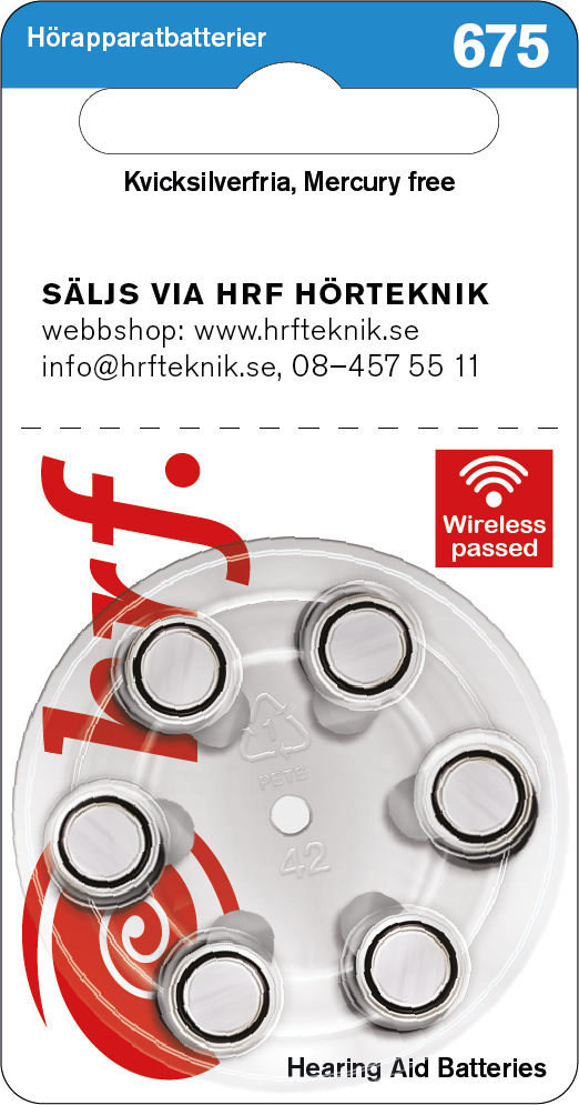 Hörapparatsbatteri stl 675/10 st