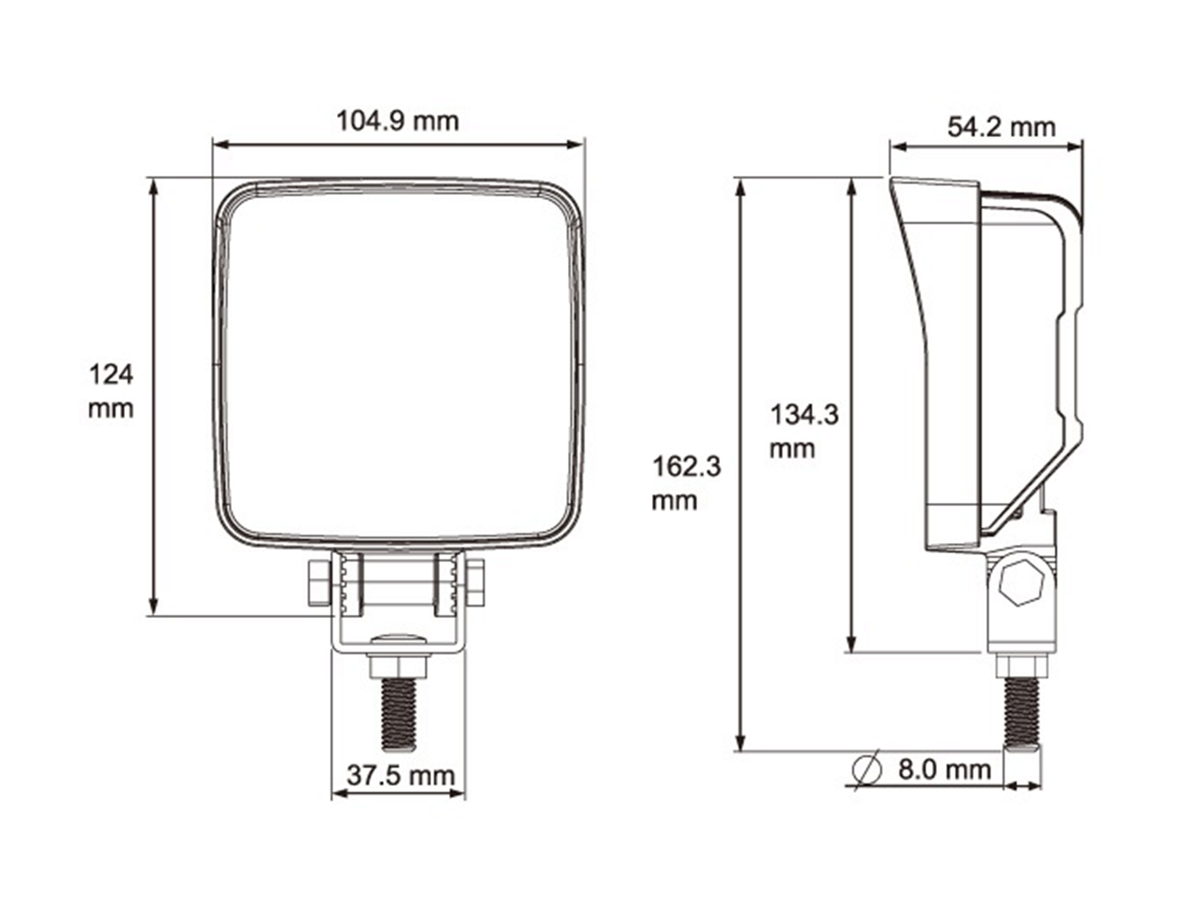 E-backlampa LED med 0,3 m kabel + DT - 3