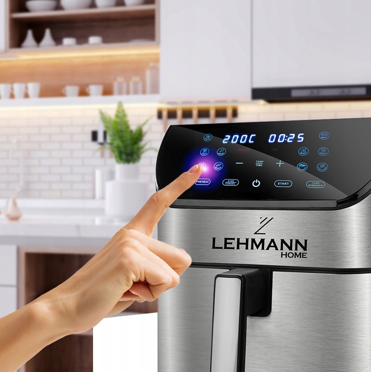 Övriga2 Varmluftsfritös Airfryer 8L – Hälsosam matlagning utan olja, 1800W, LCD, Lehmann Prokado - 8