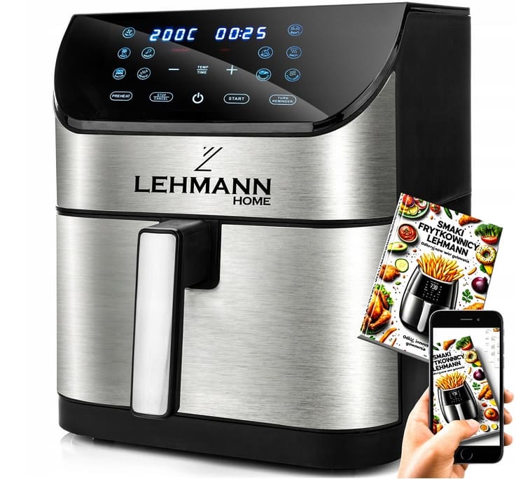 Övriga2 Varmluftsfritös Airfryer 8L – Hälsosam matlagning utan olja, 1800W, LCD, Lehmann Prokado - 4