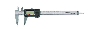 Mega Skjutmått, digitallt, 150 mm, nogrannhet 0, 02 mm. OnOff, Zero, mm, tum. Rosfritt stål, inkl. 2 batterier (ett extra)