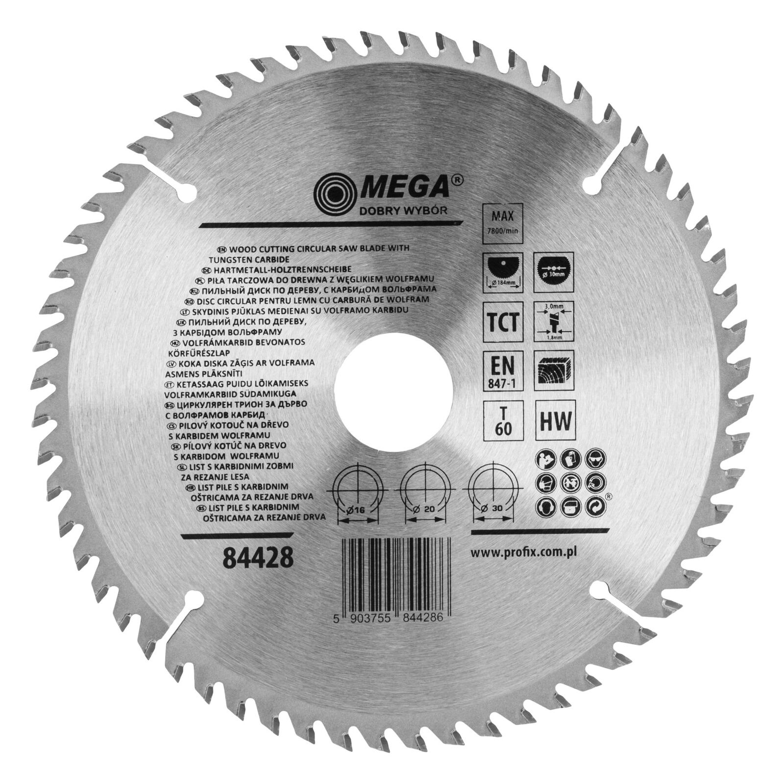 Circular Saw for Wood 184*60T*30/20/16 mm