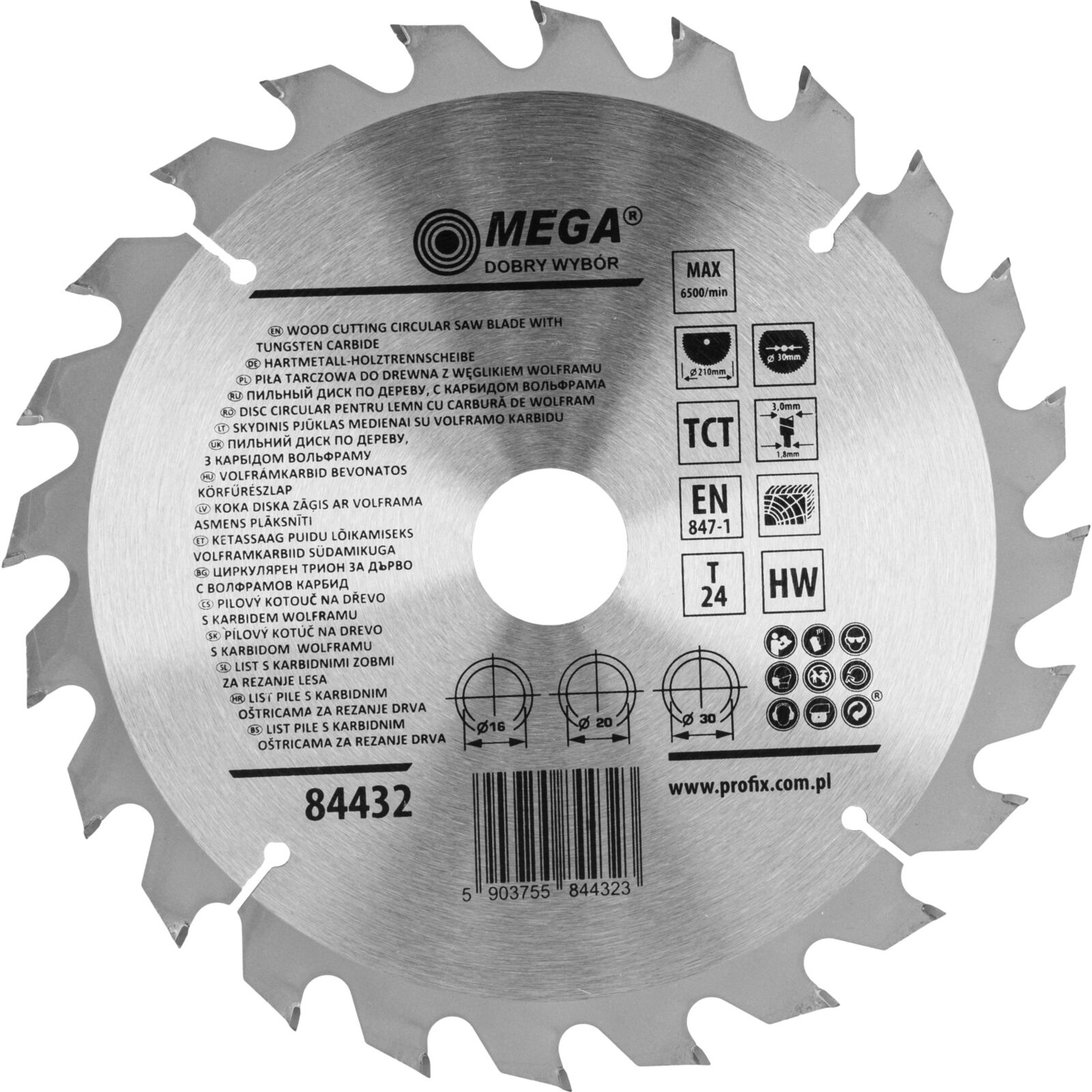 Circular Saw for Wood 210*24T*30/20/16 mm