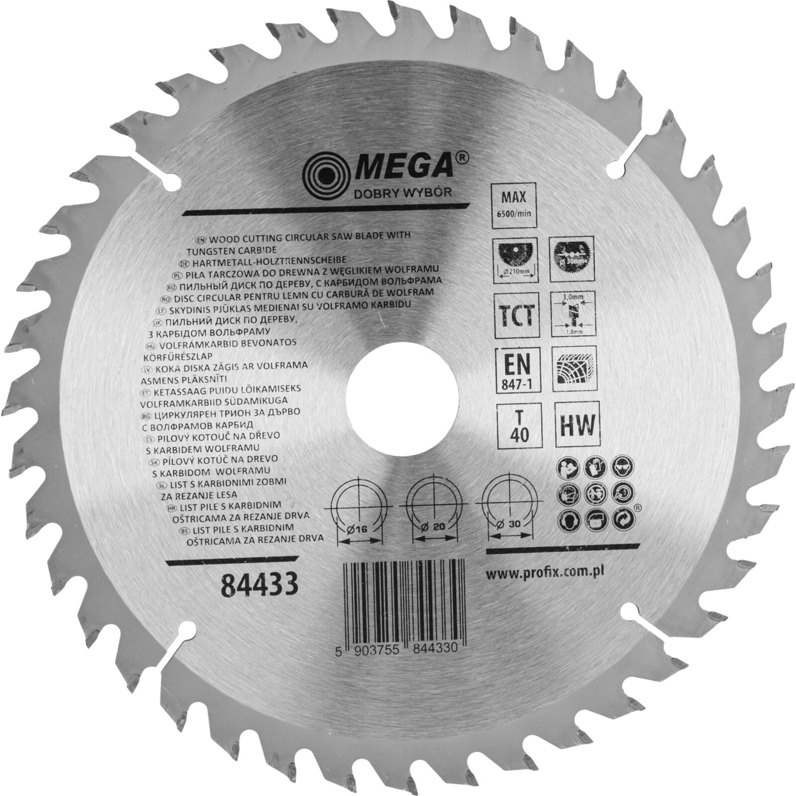 Circular Saw for Wood 210*40T*30/20/16 mm