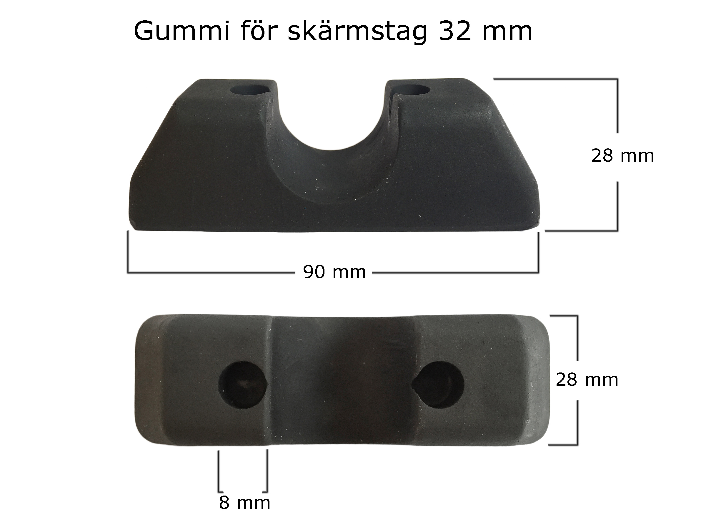 Gummi för skärmstag 32 mm - 2