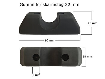 Gummi för skärmstag 32 mm