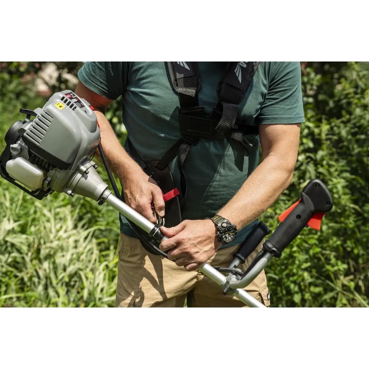 Stark grästrimmer 0.9kW 43 cm fyr-takts bensintrimmer för trädgård, Dedra - 11