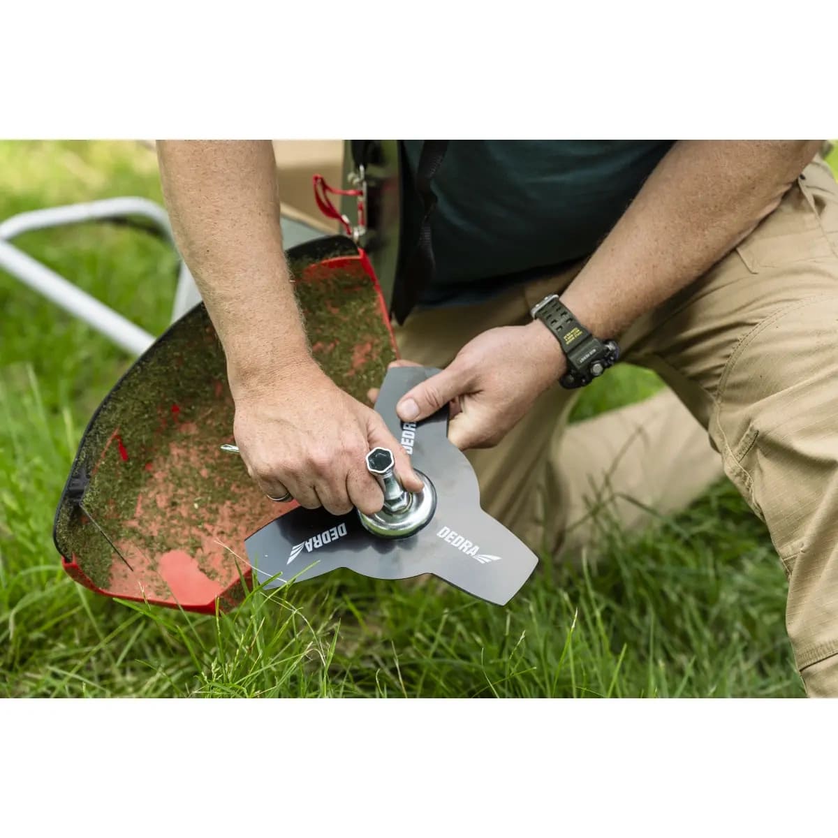 Stark grästrimmer 0.9kW 43 cm fyr-takts bensintrimmer för trädgård, Dedra - 9