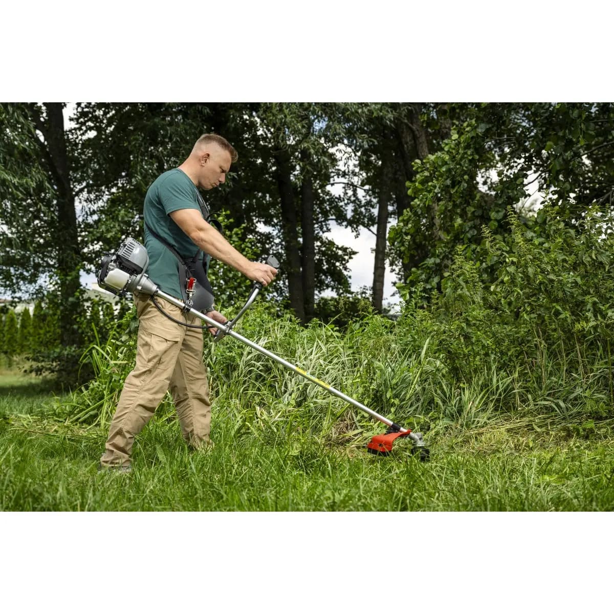 Stark grästrimmer 0.9kW 43 cm fyr-takts bensintrimmer för trädgård, Dedra - 8