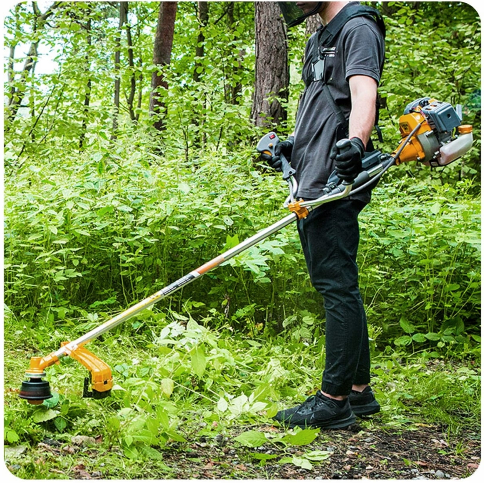 Grästrimmer 6Hk 4.4kW 42 cm två-takts bensintrimmer för trädgård, Powermat - 6