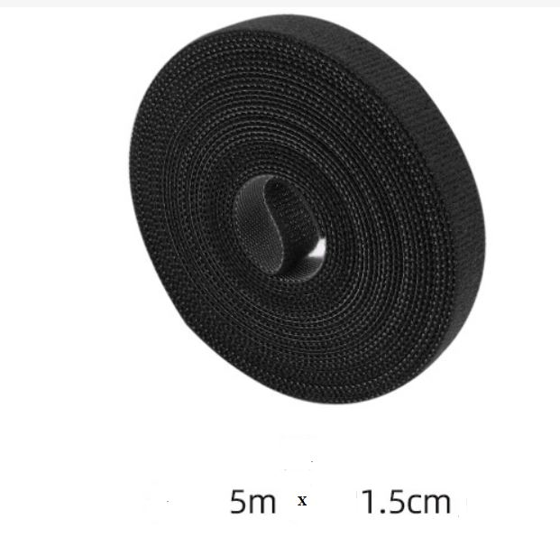 Kabelorganiserare med kardborre 15 x 5 cm, svart nylon, Beast