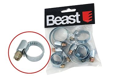 Slangklämmor rostfritt stål sats 8 st, Beast