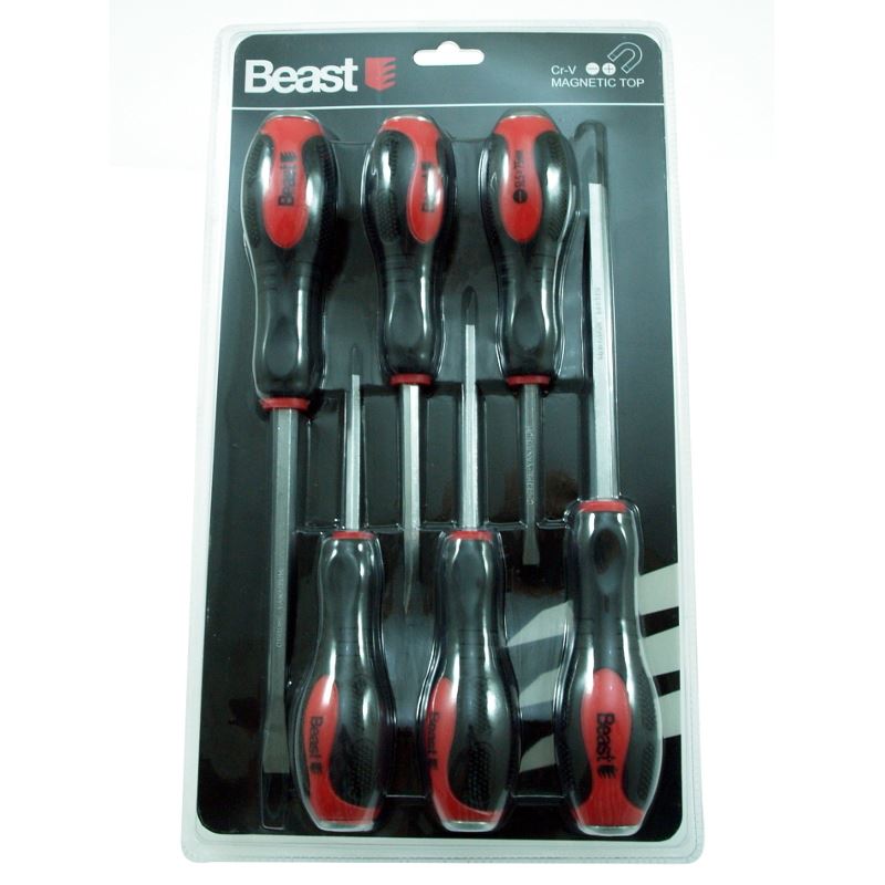 Slagskruvmejselset 6 delar, Beast