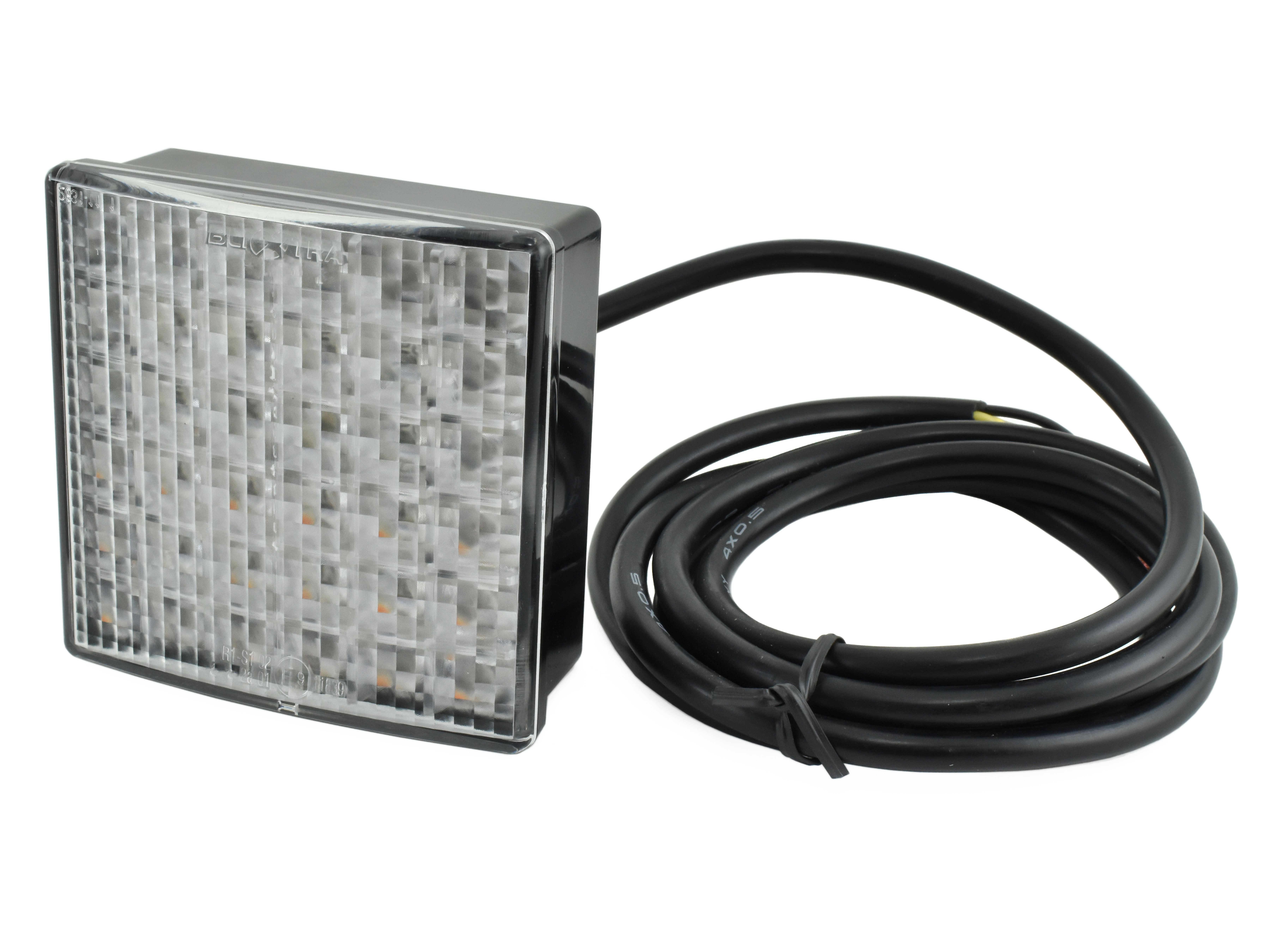 Bak-broms-blinkerslampa LED 24 V 1,5 m Blixtra 80x80 mm