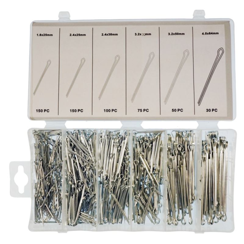 Rak splintstift set 555 delar, galvaniserad ståltråd, Beast