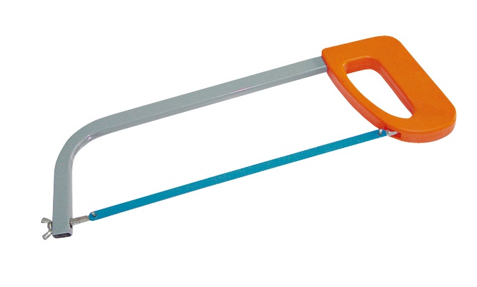 Mega Ram för bågfil 300 mm, fyrkantight gråmålad ram, plast orange handtag, UTAN sågblad
