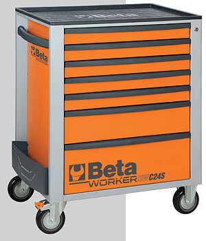 BETA TOOLS Verktygsvagn 7 Lådor med 114 Verktyg 800kg Centrallås BW 2400S, Beta