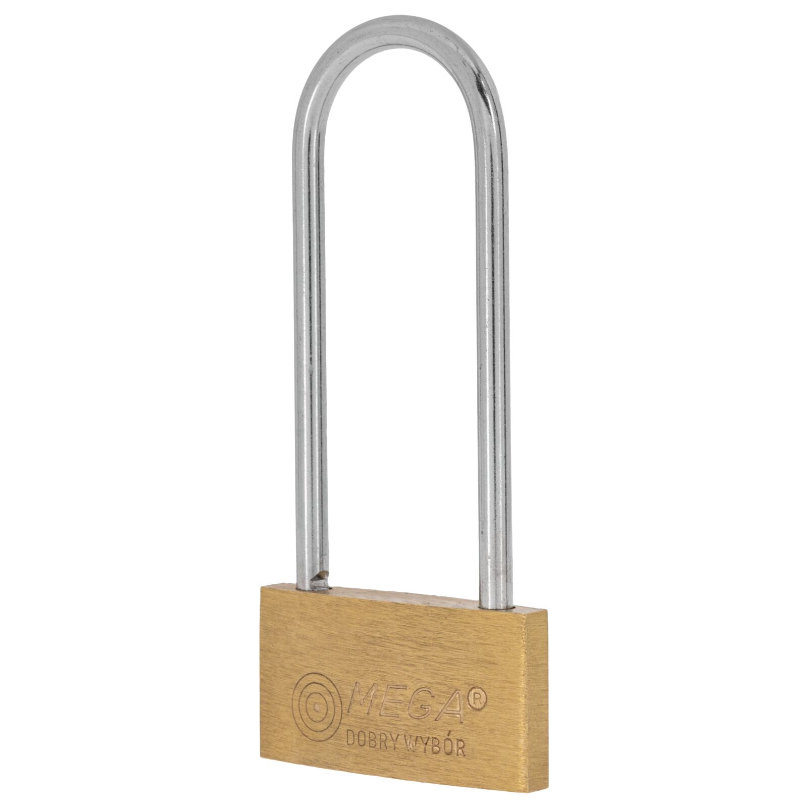 Brass Padlock 40 mm. Thin Type. Lång Chrome Plated Shackle. 3Keys. Packing On Sliding Card - 5