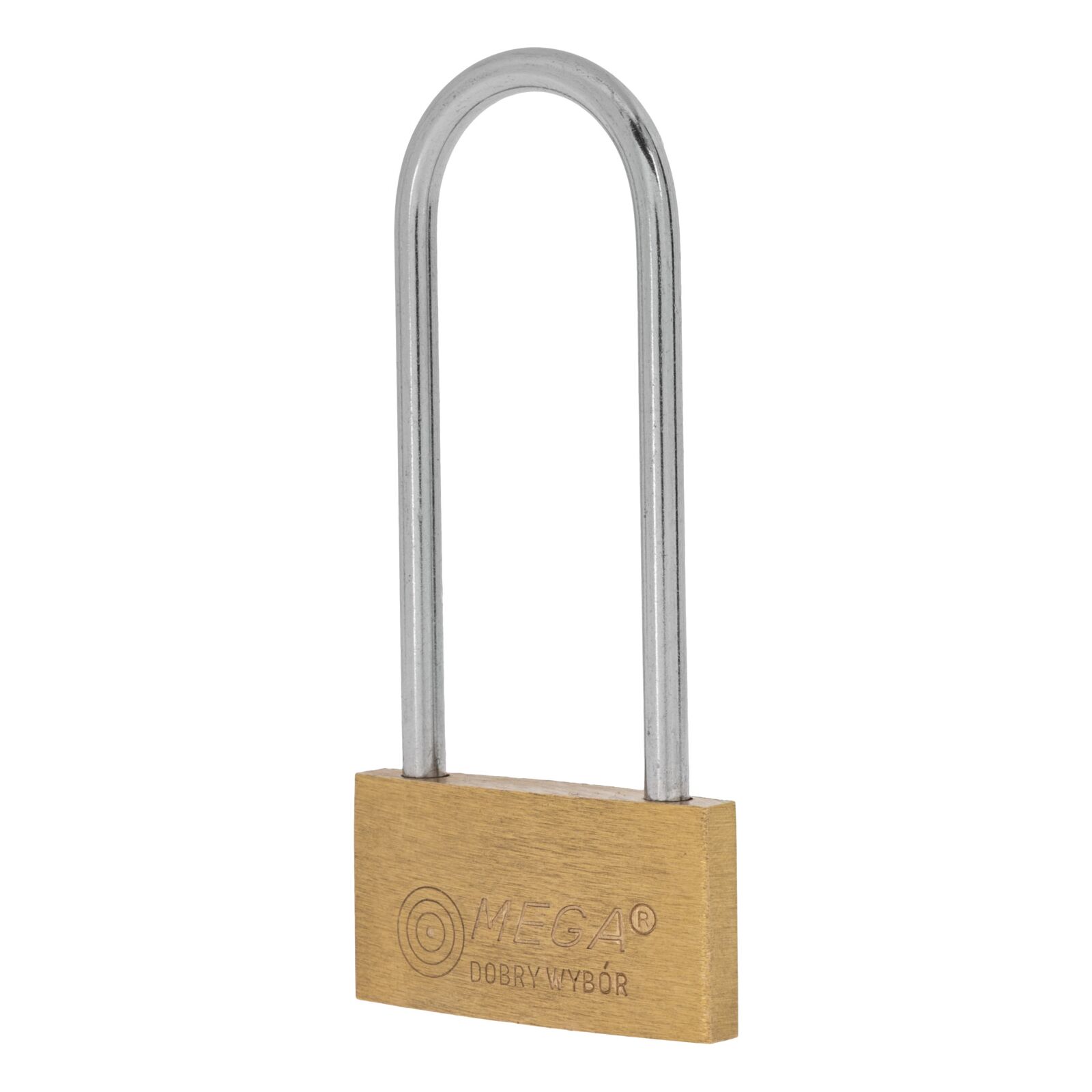 Brass Padlock 40 mm. Thin Type. Lång Chrome Plated Shackle. 3Keys. Packing On Sliding Card - 6