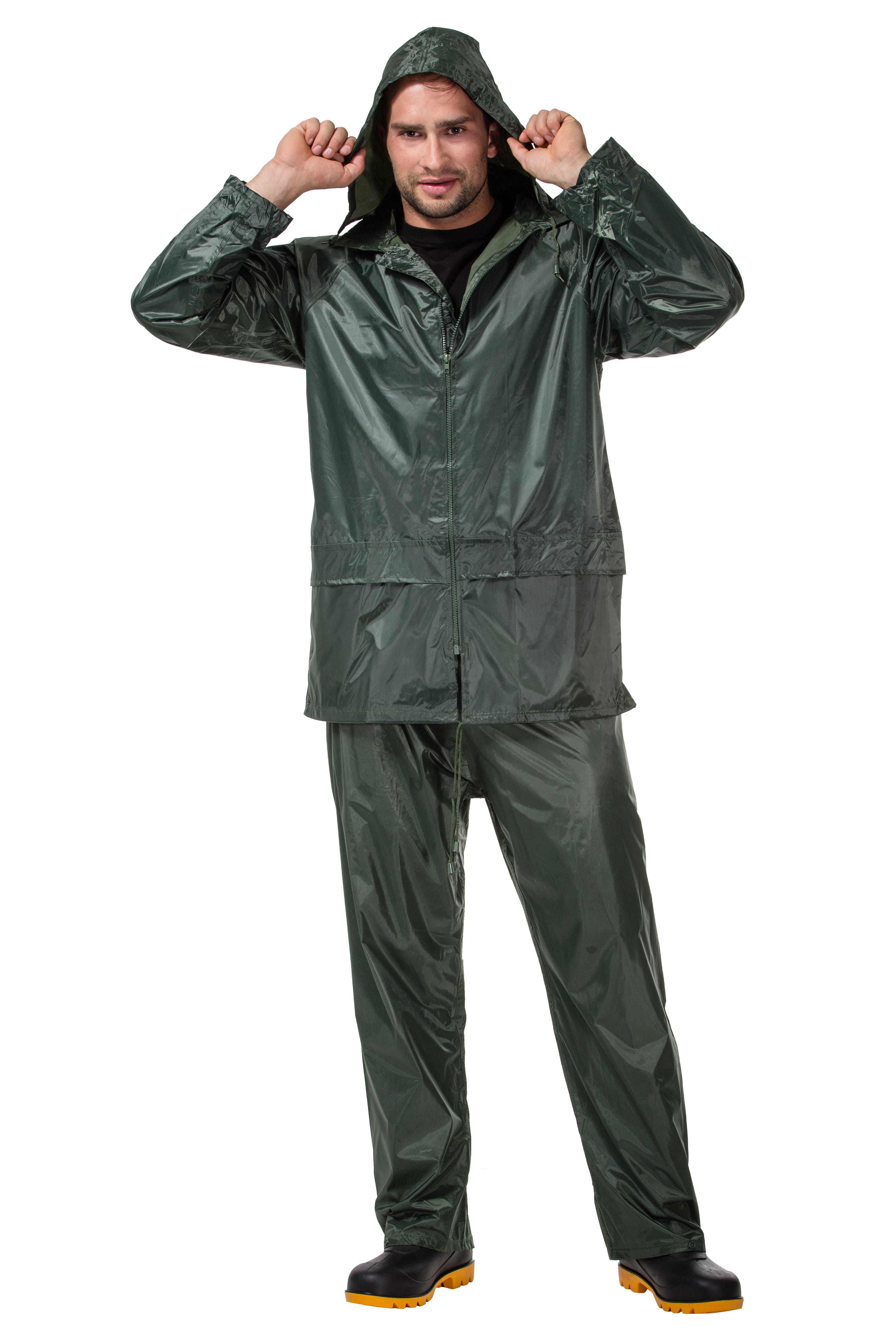LahtiPro Regnställ PVC/polyester, huva, ventilation, fickor, grönt, LAHTI PRO - 2
