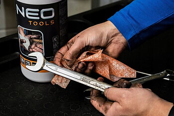 Neo Tools Rengöringsservetter med Slipmedel för Händer Ytor och Verktyg Burk 75 st 20x21 cm, NEO