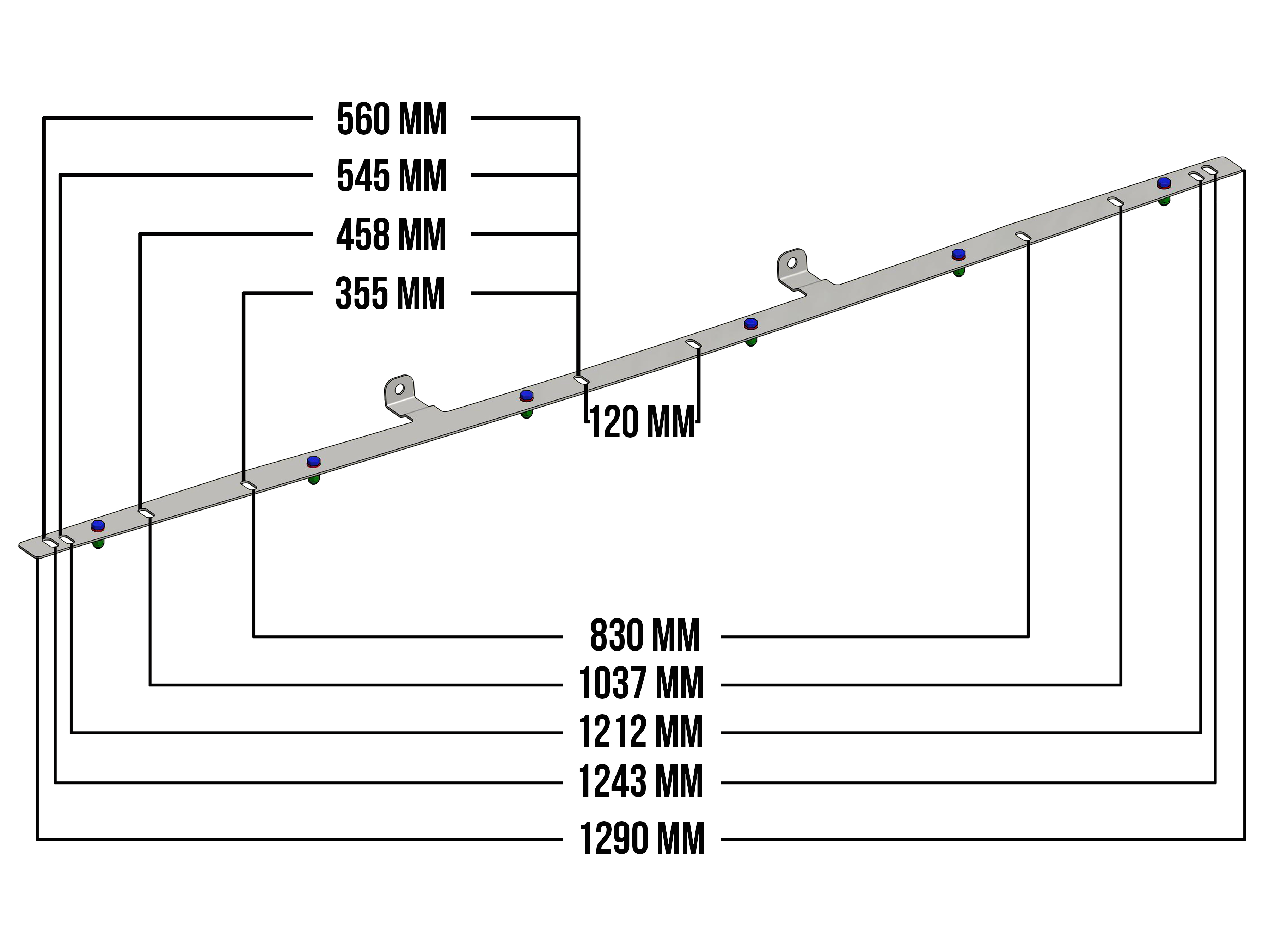 Fästskena LED-ramp Volvo FH solskydd - 4